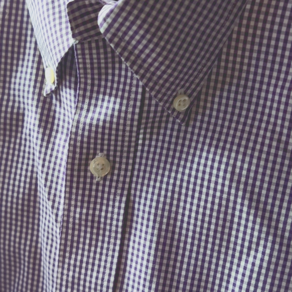 Brooke brother 346 slim shirt size l purple and white